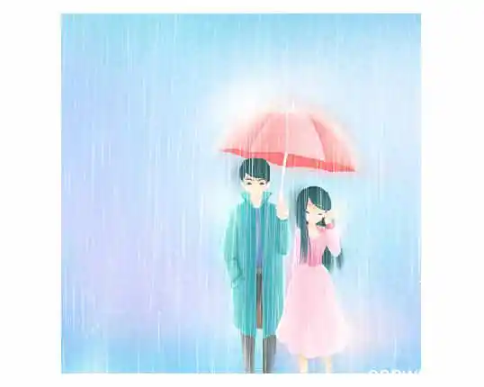 給我一個一對情侶的頭像。 要是情侶背面的，情景是下雨天兩人撐傘之類的。。 謝謝了哈